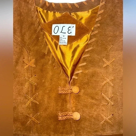 Suede Fringe Vest HIPPIE FESTIVAL Women's Fashion 60's Size M - Picture 3 of 7